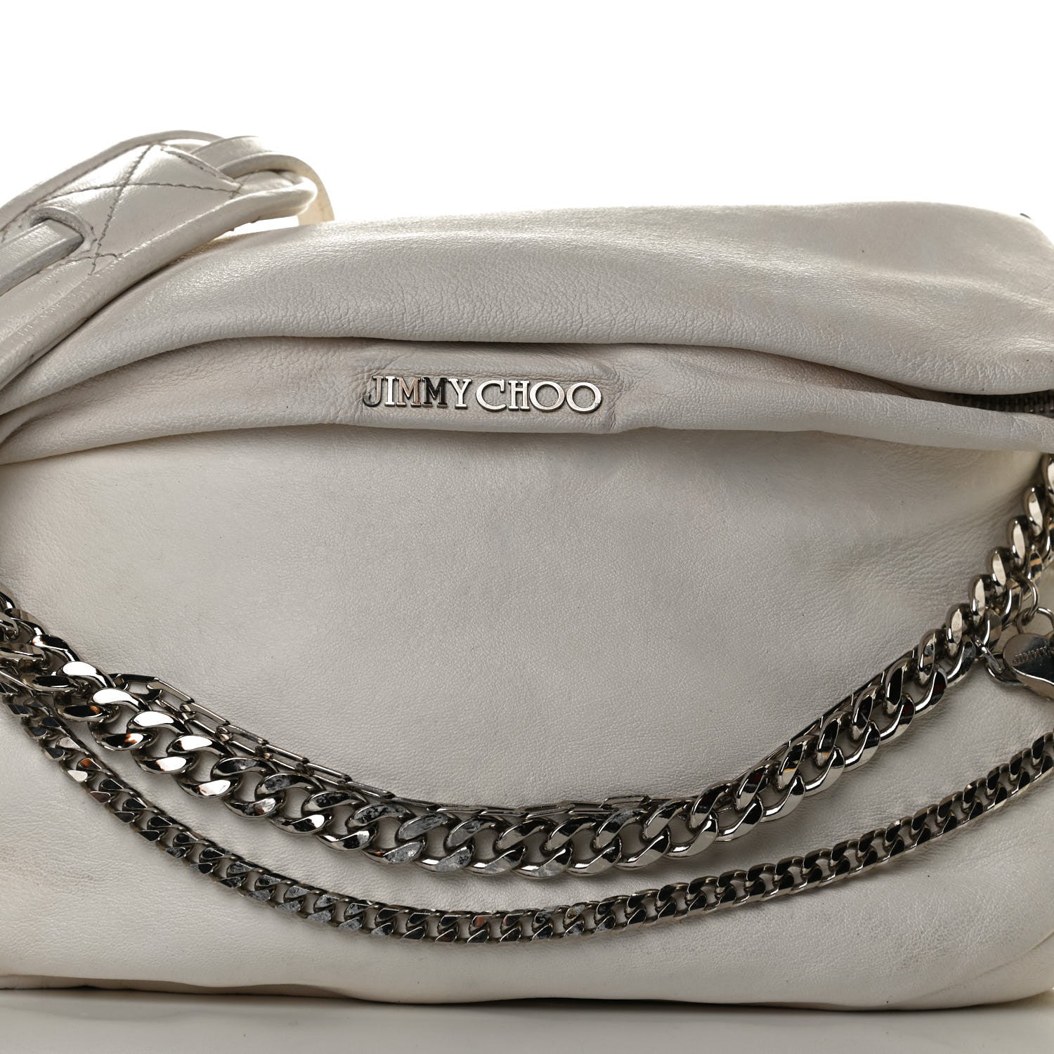 Jimmy Choo Lambskin Small Biker Hobo White 11 of 14