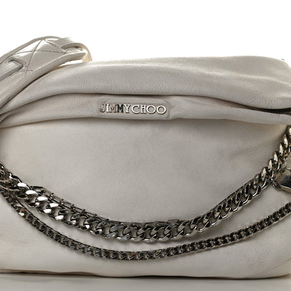Jimmy Choo Lambskin Small Biker Hobo White 11 of 14