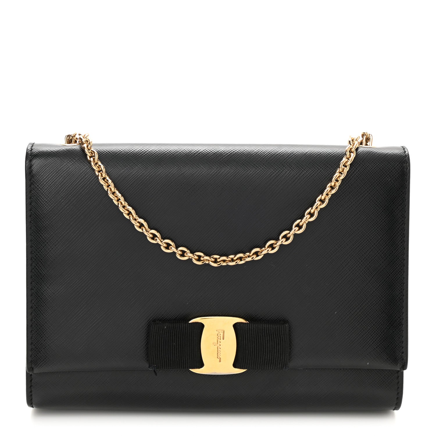 Salvatore Ferragamo Calfskin Vara Bow Mini Bag Black 1 of 7