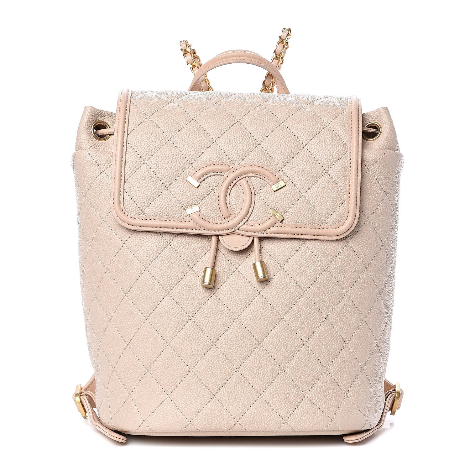 Chanel Caviar Quilted Filigree Backpack Beige 1 of 11