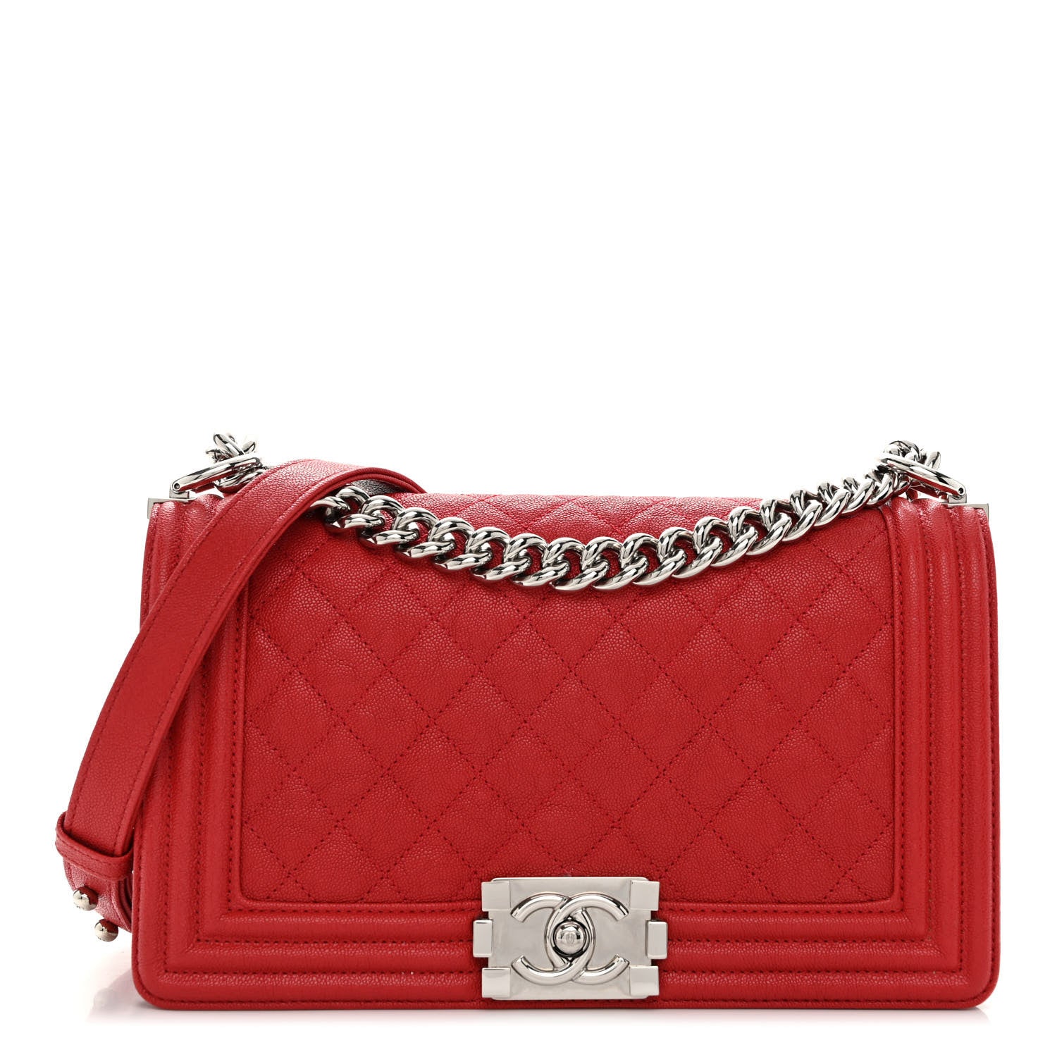 Chanel Caviar Quilted Medium Boy Flap Red 1 of 11