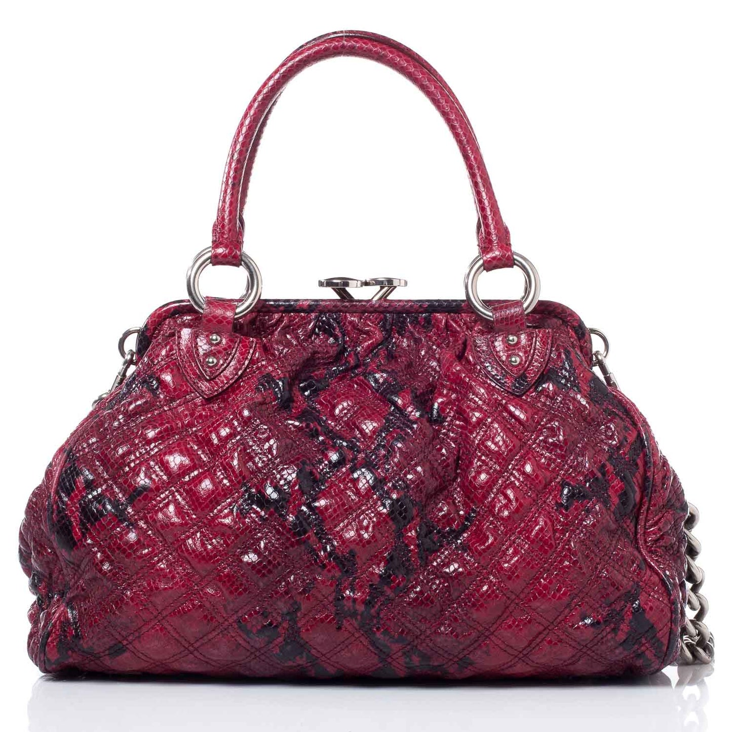 Python Embossed Leather Stardust Stam Bordeaux