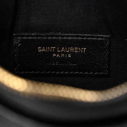 Saint Laurent Grain De Poudre Chevron Monogram Bill Pouch Black 7 of 7