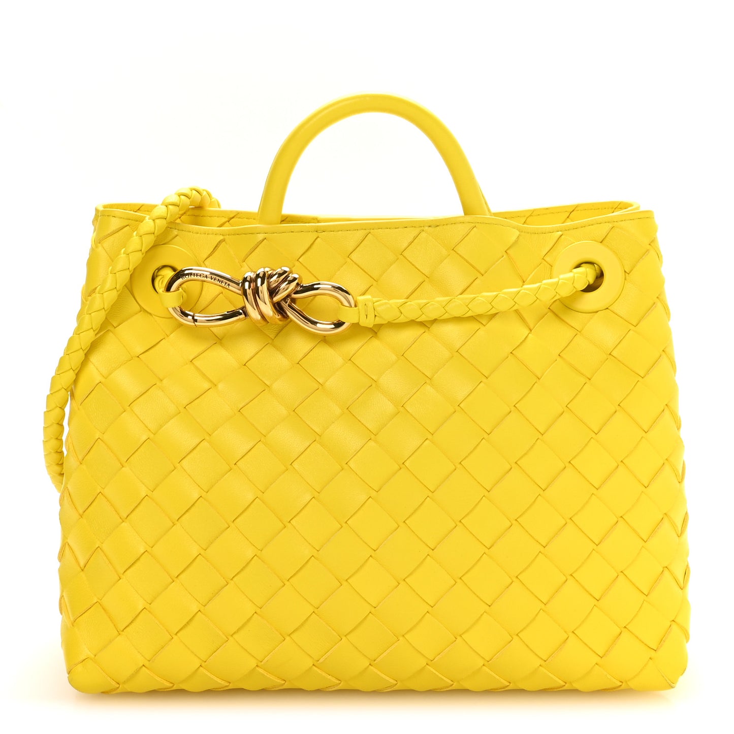 Nappa Intrecciato Small Andiamo Shoulder Bag Sulfur