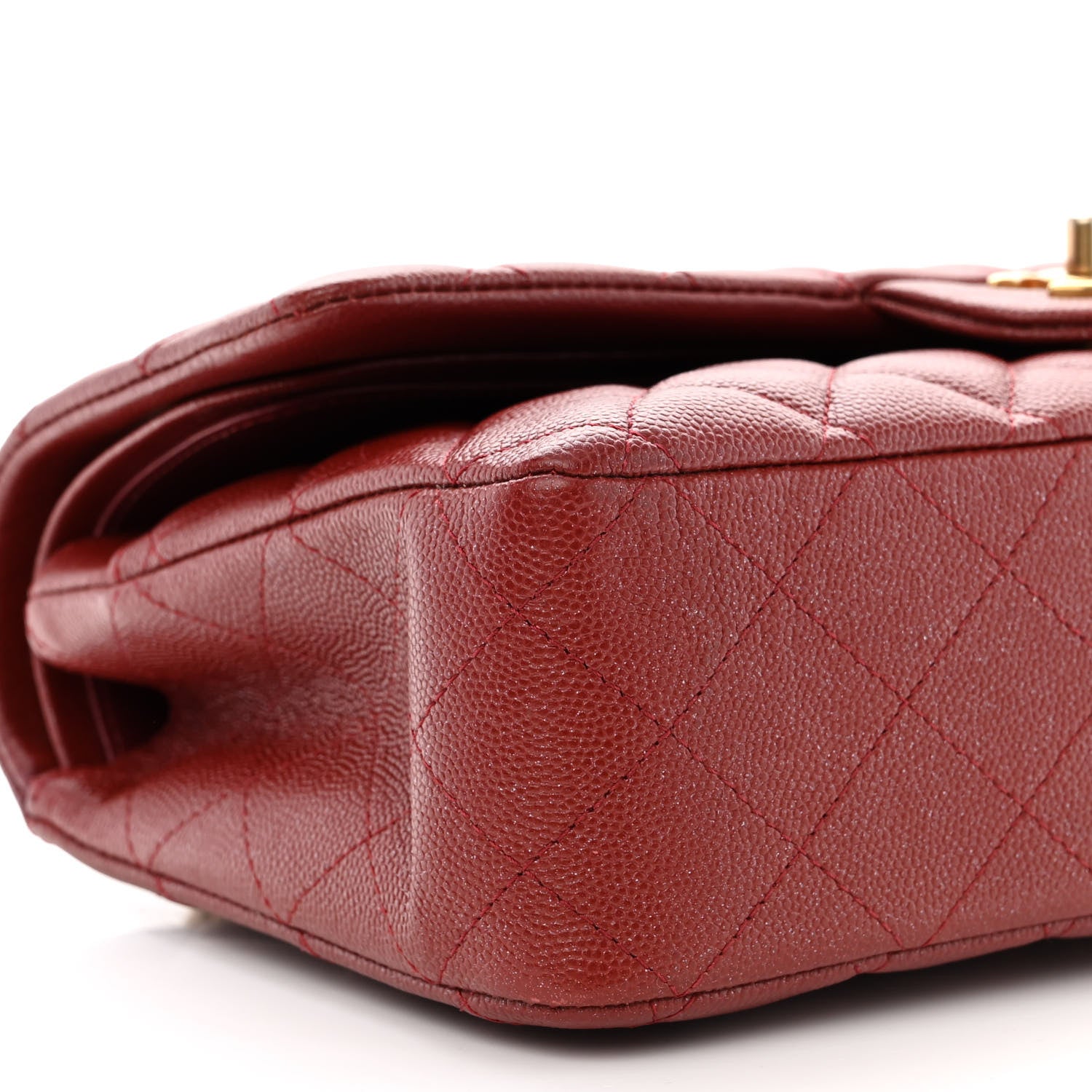 Chanel Iridescent Caviar Quilted Medium Double Flap Red 9 of 11