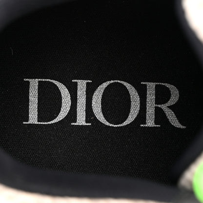 Christian Dior Technical Mesh Calfskin Mens B22 Sneakers 41 Olive Green Black Grey White 8 of 12