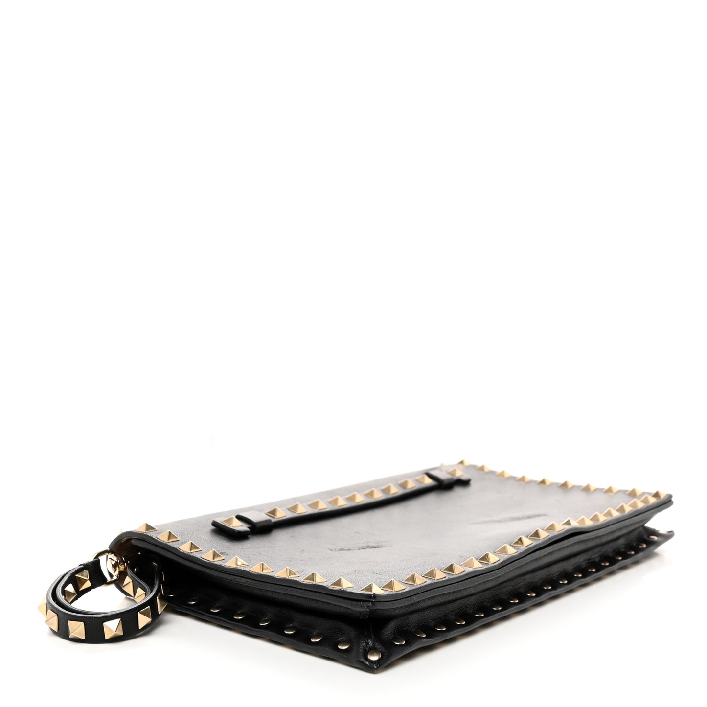 Nappa Rockstud Wristlet Clutch Black
