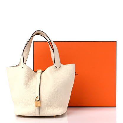 Hermes Taurillon Clemence Picotin Lock 22 MM Nata 10 of 10