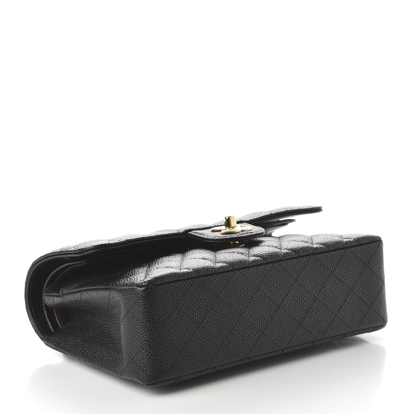 Caviar Quilted Small Double Flap Black