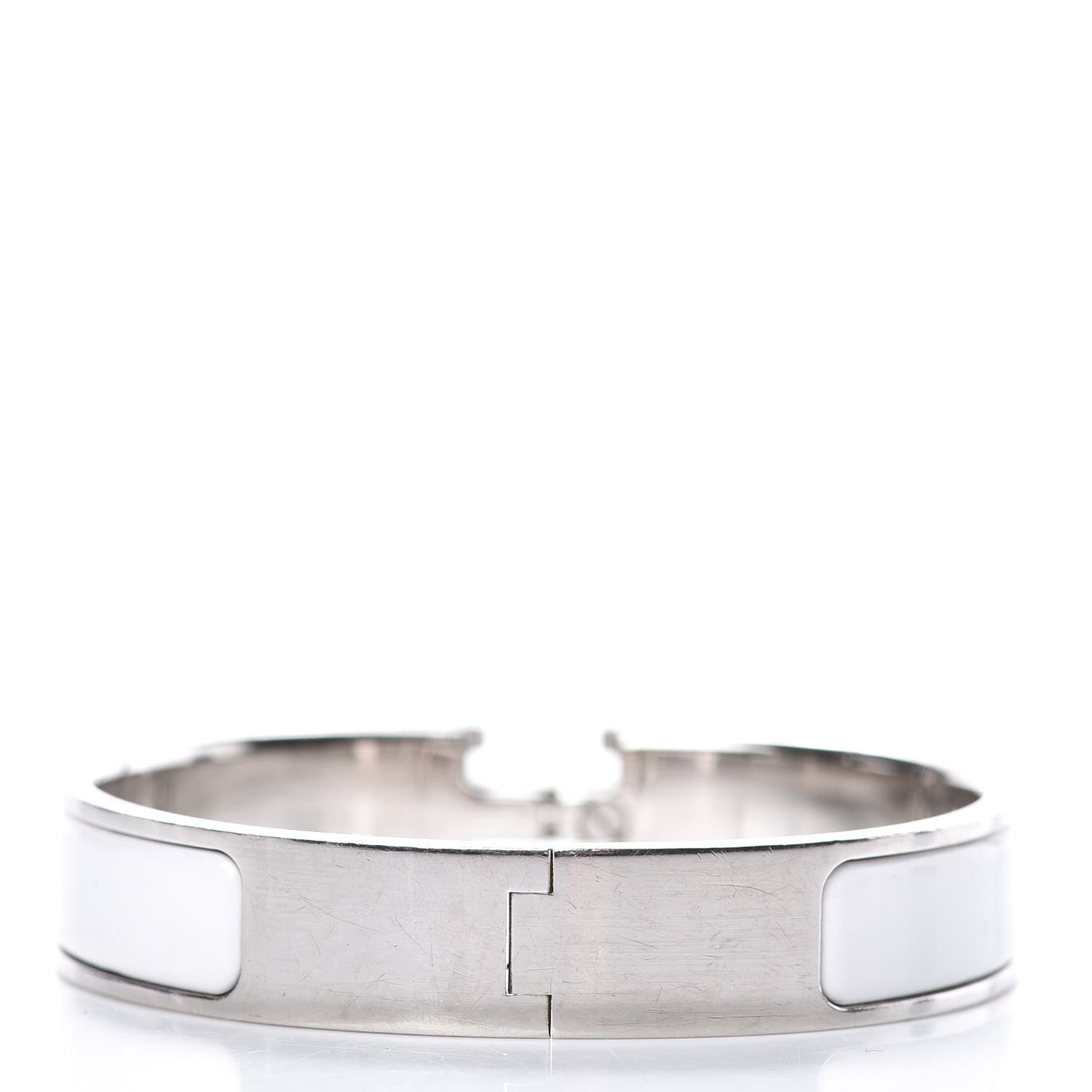 Enamel Narrow Clic Clac H Bracelet PM White