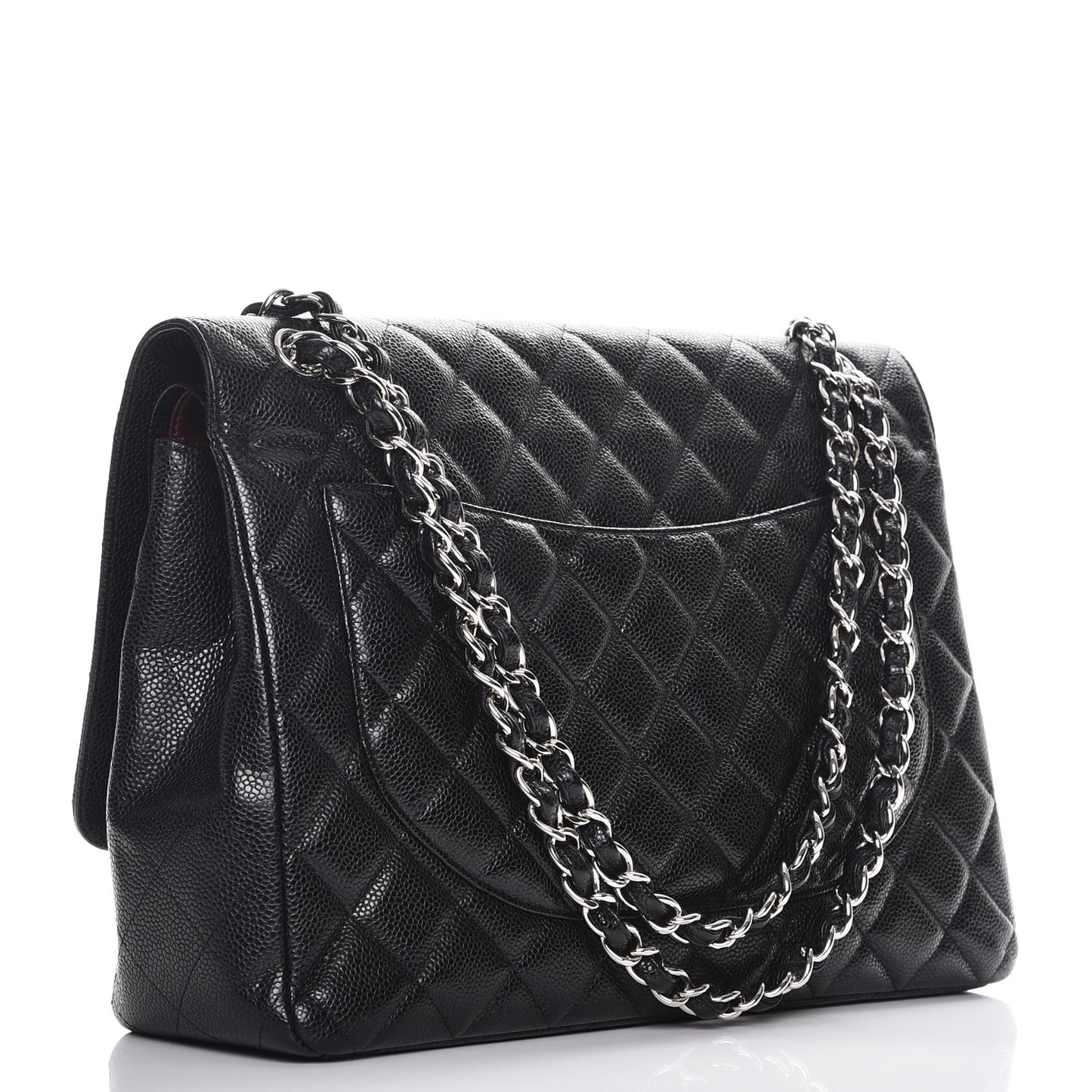 Caviar Quilted Maxi Double Flap Black