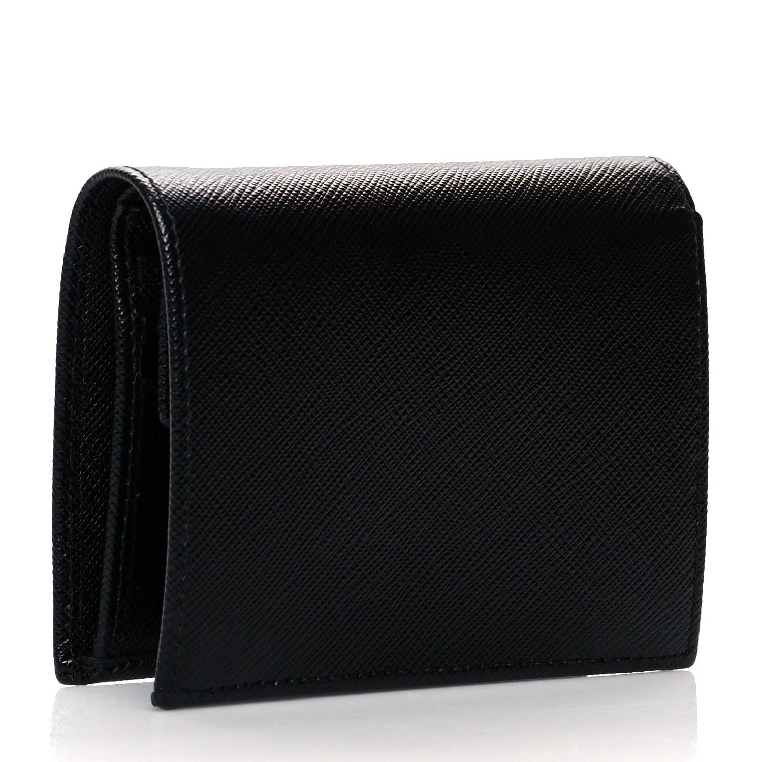 Prada Saffiano Metal Bi-Fold Wallet Black 3 of 7