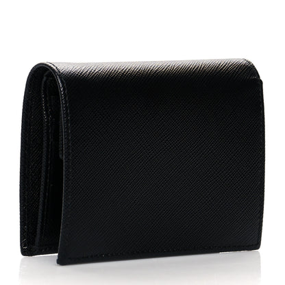 Prada Saffiano Metal Bi-Fold Wallet Black 3 of 7
