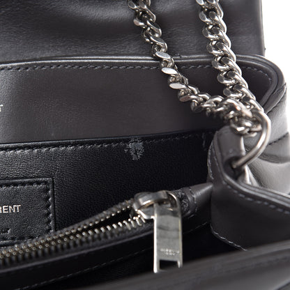 Saint Laurent Calfskin Y Quilted Monogram Small Loulou Chain Satchel Asphalt 8 of 8