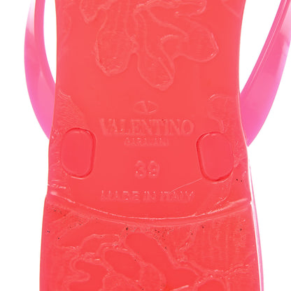 Valentino Garavani PVC Jelly Rockstud Bow Thong Sandals 39 Fuxia Fluo 8 of 11