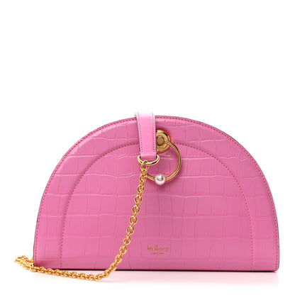 Mulberry Crocodile Embossed Calfskin Crescent Clutch Slate 1 of 9