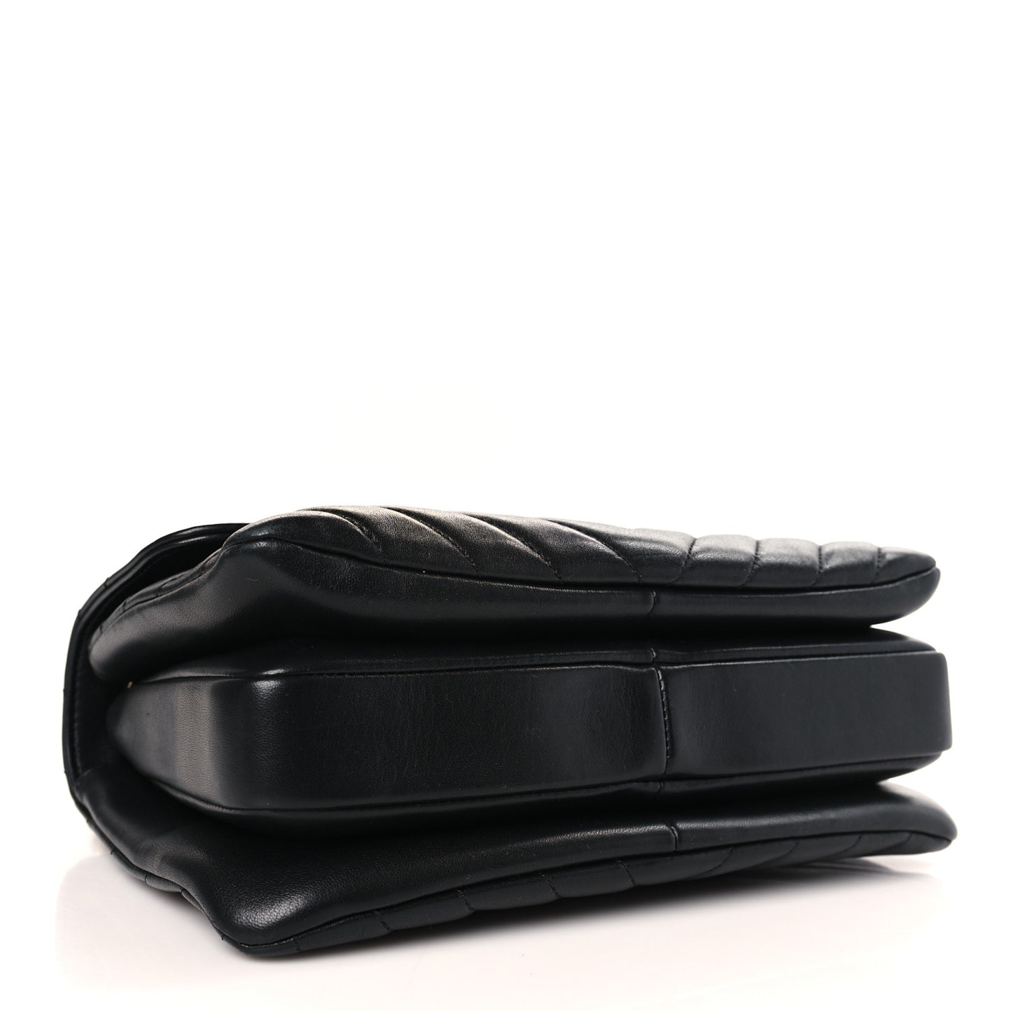 Lambskin Chevron Quilted Small Trendy CC Dual Handle Flap Bag Black