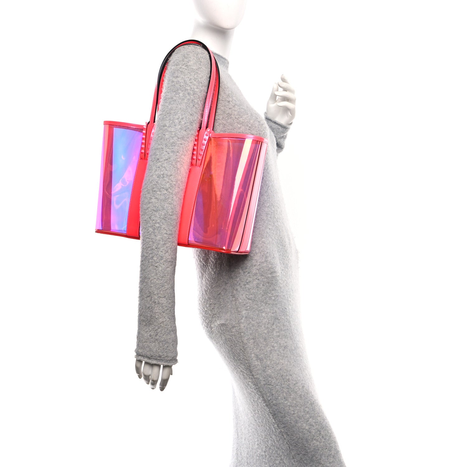 Christian Louboutin PVC Spikes East West Cabata Tote Pink 2 of 10