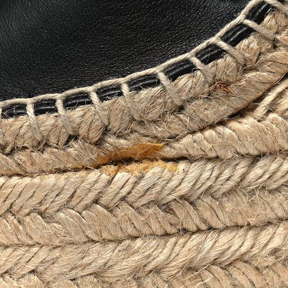 Saint Laurent Calfskin Espadrille Lace-Up Wedges 40 Black 9 of 11
