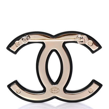 Chanel Resin Crystal CC Brooch Black 2 of 3