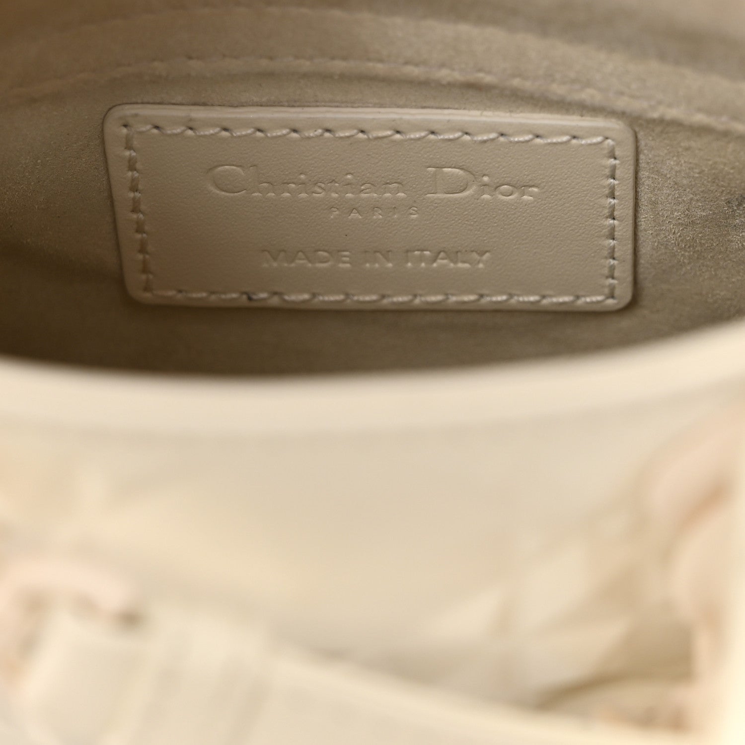 Christian Dior Calfskin Cannage Diamond Micro Lady Dior Latte 6 of 10
