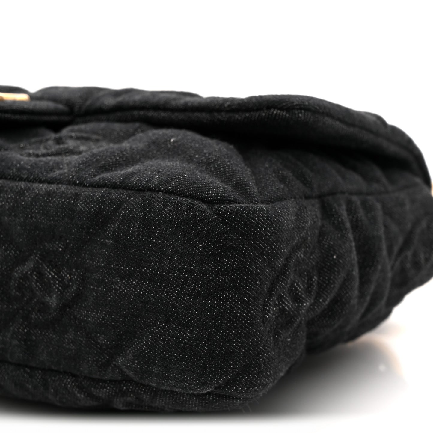 Denim Quilted Medium Funky Town Flap Black