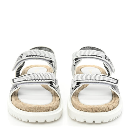 Christian Dior Technical Knit Jute Dioract 10mm Sandals 39 White Black 2 of 8