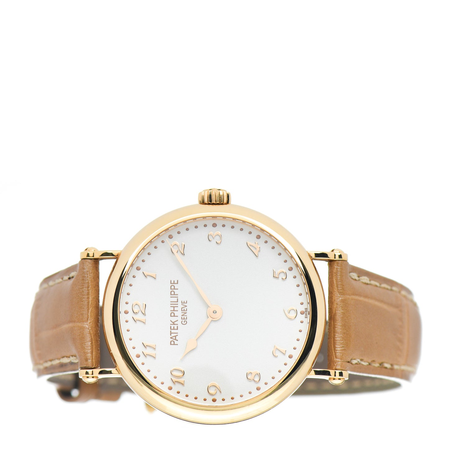 18K Rose Gold Alligator 34.6mm Calatrava Automatic Watch 7200R-001