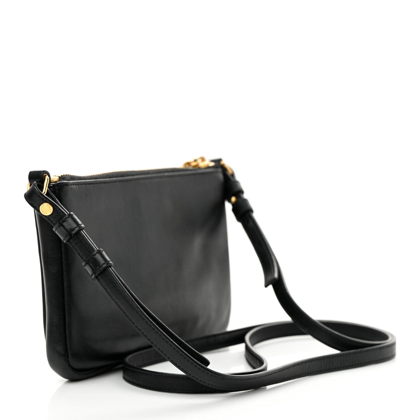 Calfskin Monogram Phone Pouch Crossbody Bag Black
