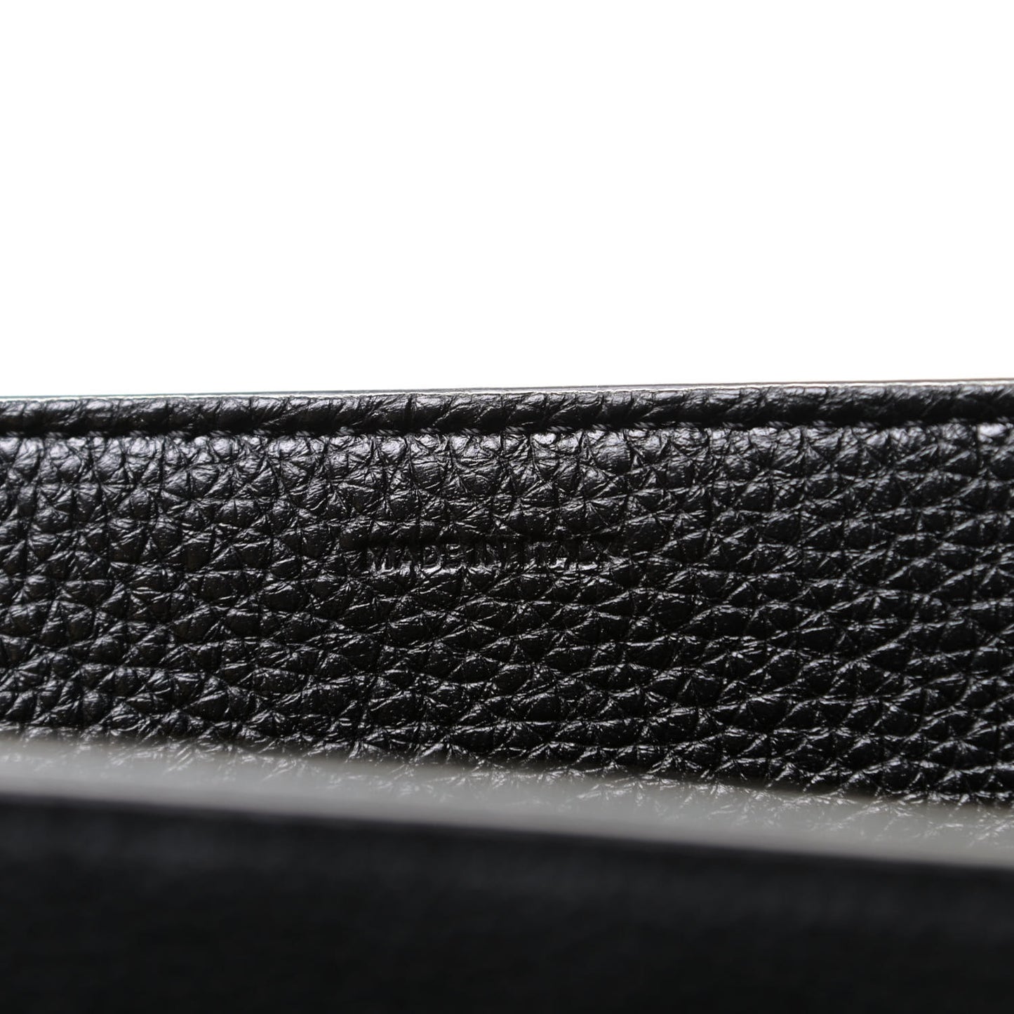 Grained Calfskin Small 16 Top Handle Bag Black