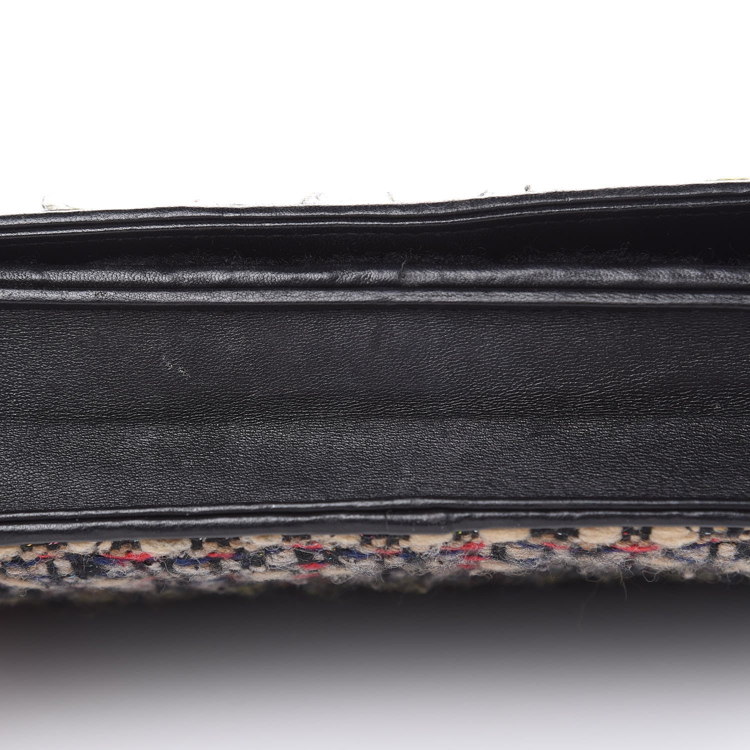 Chanel Tweed Wallet On Chain WOC Green Red Beige Black 13 of 16