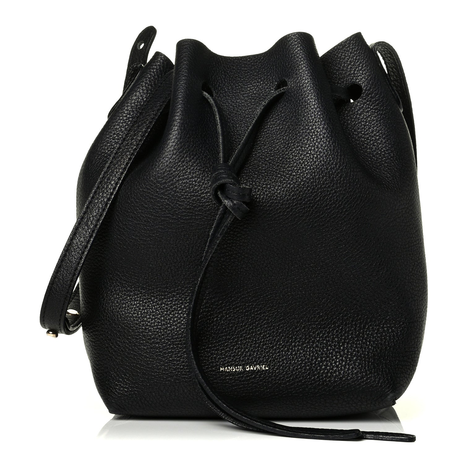 Mansur Gavriel Tumbled Calfskin Mini Bucket Bag Black 1 of 8