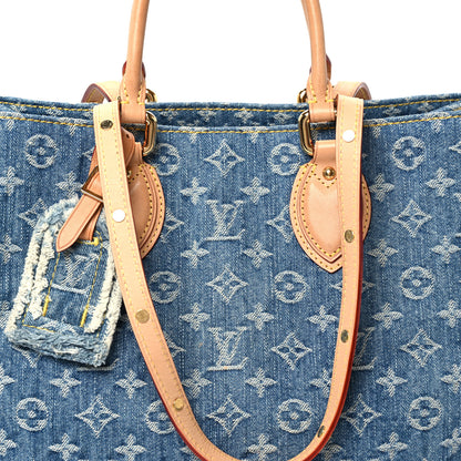Louis Vuitton Monogram Denim Onthego MM Blue 6 of 8