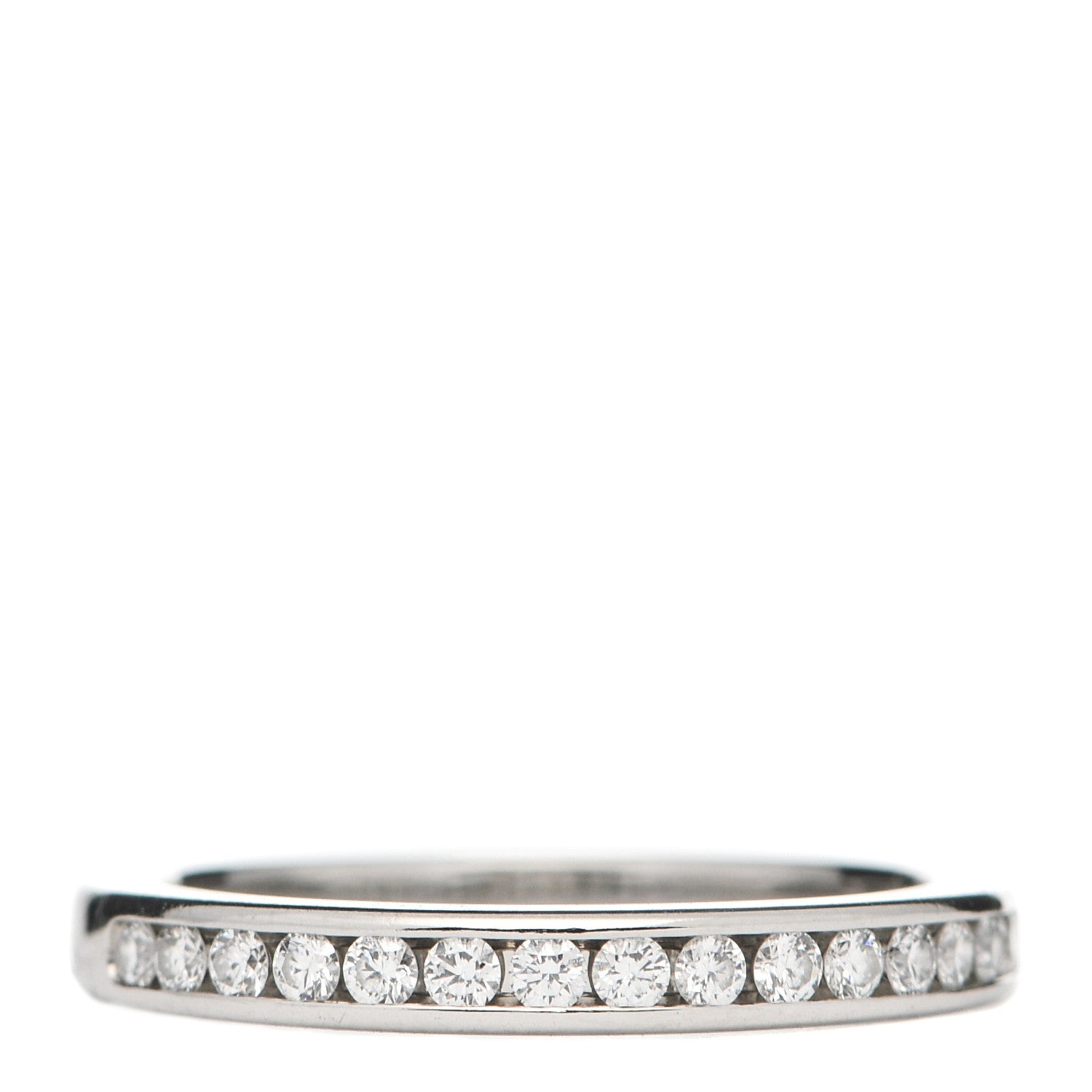 Tiffany Platinum Diamond 2mm Half Circle Wedding Band Ring 45 3.25 1 of 4