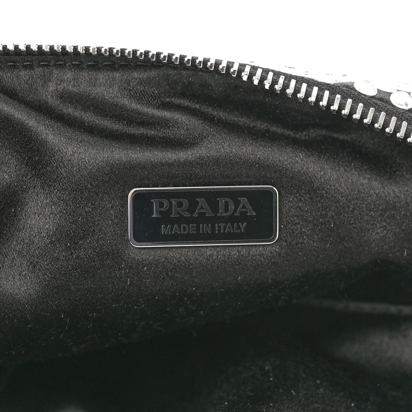 Satin Crystal Triangle Pouch Cristal