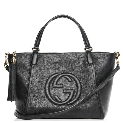 Gucci Pebbled Calfskin Small Soho Top Handle Bag Black 1 of 7