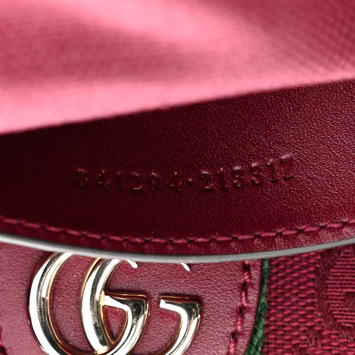 Gucci Crystal Canvas GG Monogram Textured Dollar Calfskin Web Mini Ophidia Top Handle Bowler Bag Rosso Ancora 7 of 11