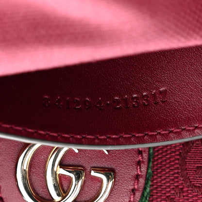 Gucci Crystal Canvas GG Monogram Textured Dollar Calfskin Web Mini Ophidia Top Handle Bowler Bag Rosso Ancora 7 of 11