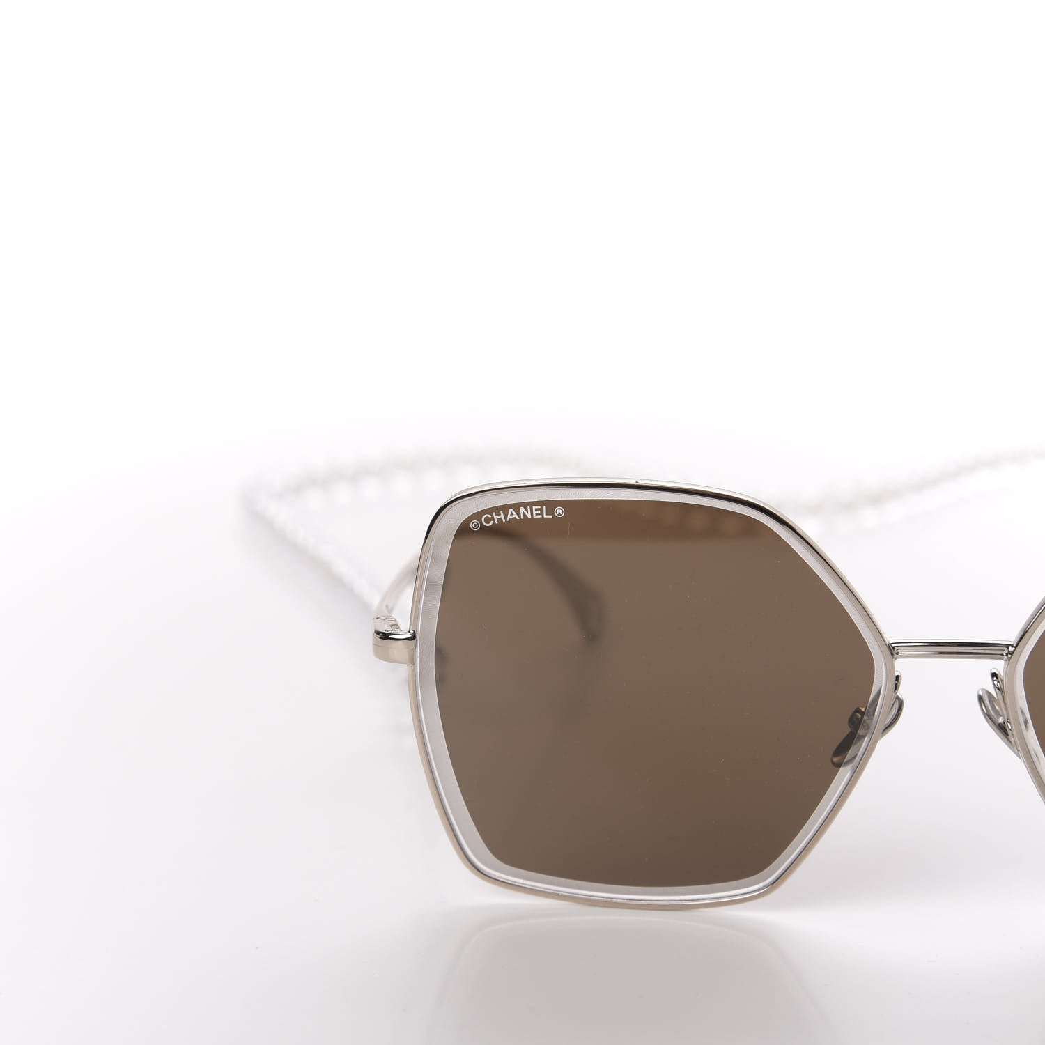 Chanel Butterfly Removable Pearl Chain Sunglasses 4262 Brown 5 of 10