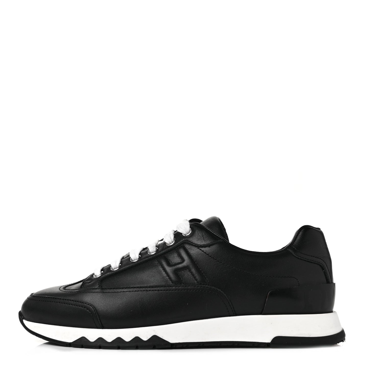 Calfskin Womens Trail Sneakers 39.5 Black