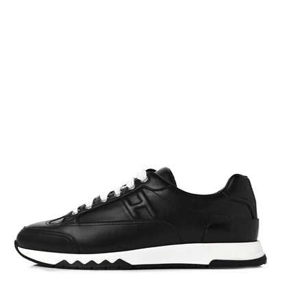 Hermes Calfskin Womens Trail Sneakers 39.5 Black 1 of 8