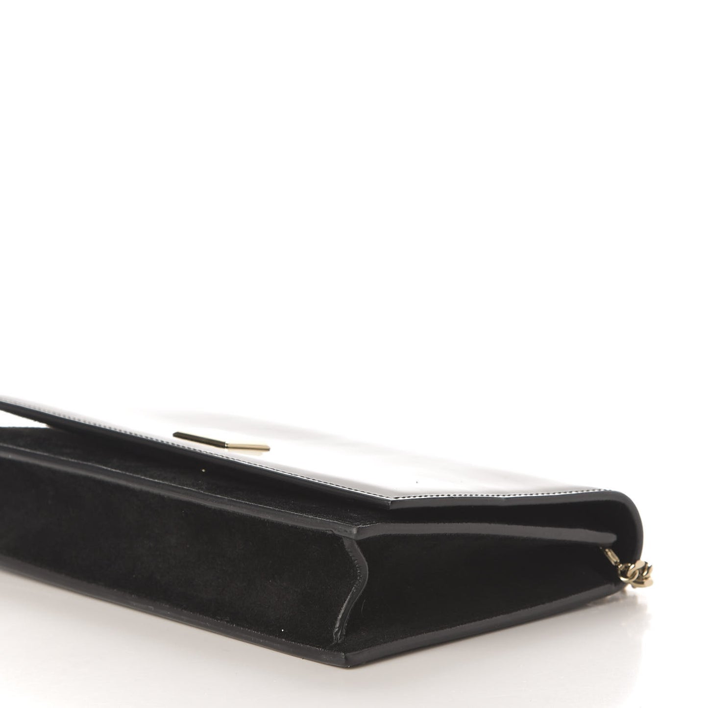Patent Lizzie Clutch Black