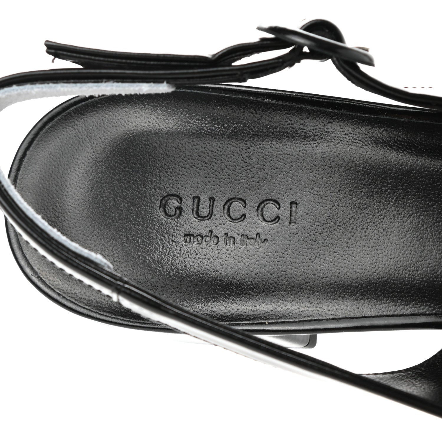 Gucci Regent Calfskin Horsebit Slingback Pumps 38 Black 8 of 10