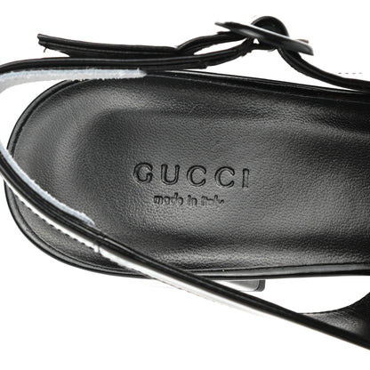 Gucci Regent Calfskin Horsebit Slingback Pumps 38 Black 8 of 10