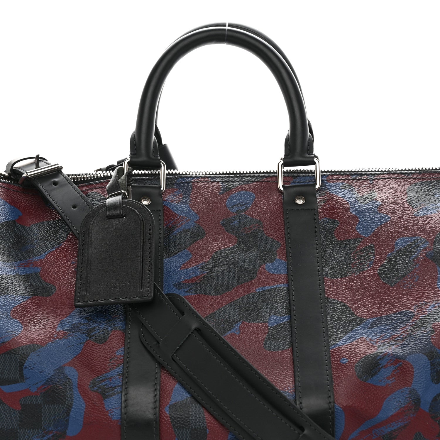 Louis Vuitton Damier Cobalt Camouflage Keepall Bandouliere 45 Bordeaux 6 of 8