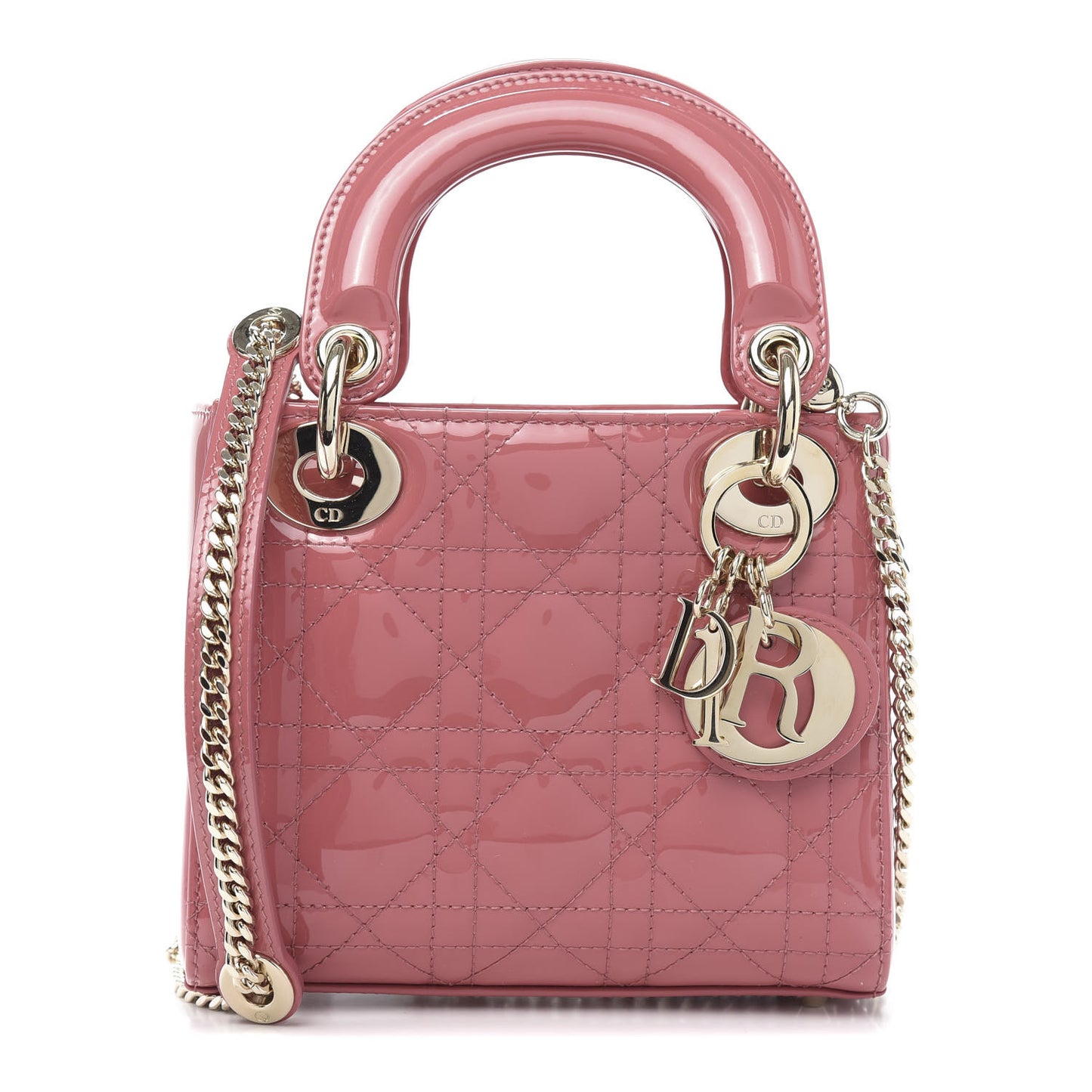 Patent Cannage Mini Lady Dior Pink
