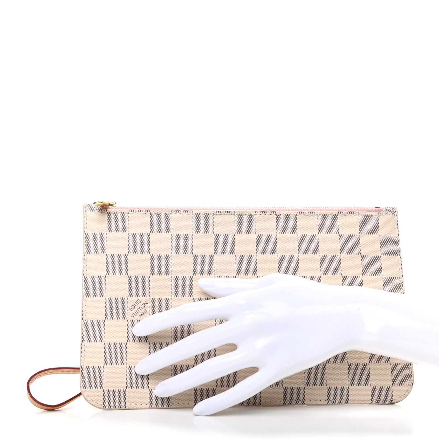 Louis Vuitton Damier Azur Neverfull MM GM Pochette Rose Ballerine 2 of 9