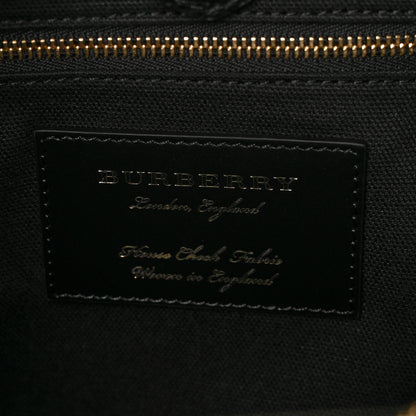 Burberry Derby Calfskin House Check Medium Banner Tote Black 6 of 8