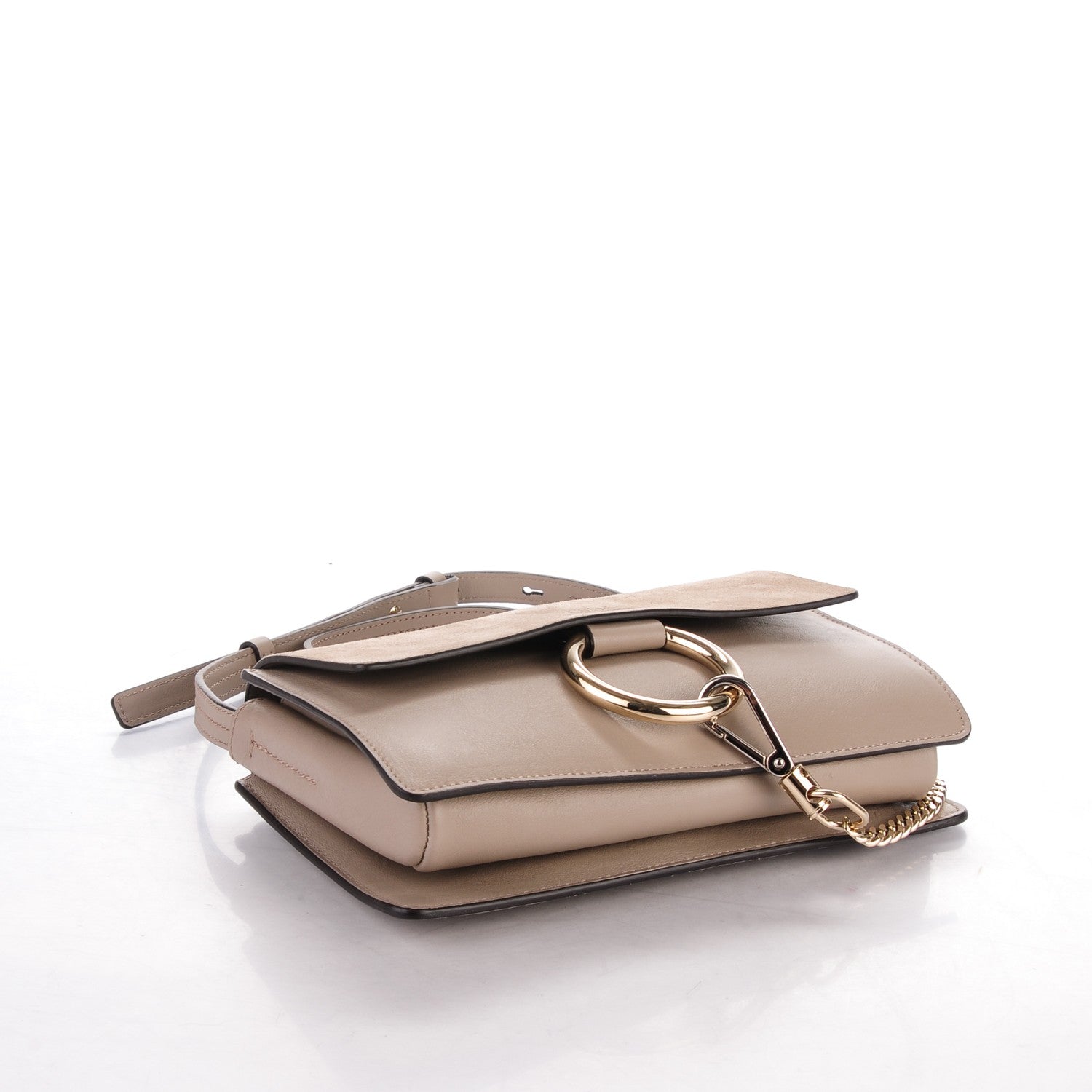 Chloe Suede Calfskin Small Faye Shoulder Bag Motty Grey 4 of 7