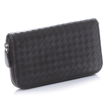 Bottega Veneta Nappa Intrecciato Zip Around Wallet Ebano 3 of 8